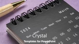  Presentation with desktop - Presentation theme having march-2024-small-spiral-desktop background and a gray colored foreground