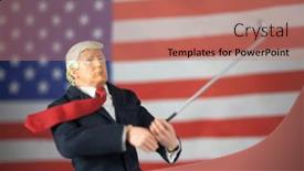  Presentation with trump - PPT theme with march-4-2018-caricature background and a coral colored foreground