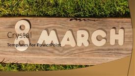  Presentation with international - Slide set consisting of march-8-eighth-of-march background and a coral colored foreground