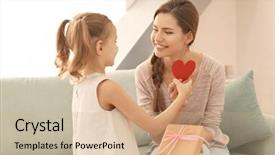  Presentation with season greeting 2022 - PPT theme featuring march birthday - cute little girl greeting her background and a soft green colored foreground