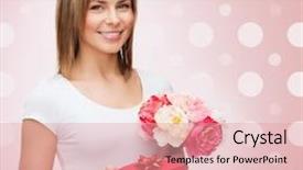  Presentation with pink birthday - Cool new slides with march birthday - holidays people and happiness concept backdrop and a coral colored foreground