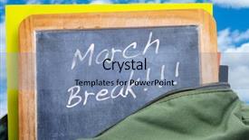  Presentation with blackboard in an abandoned school - Amazing theme having march break written backdrop and a light blue colored foreground