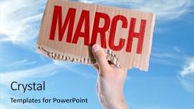  Presentation with sky - Theme featuring march card with sky background background and a light blue colored foreground