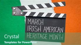  Presentation with american flag - PPT layouts featuring march-irish-american-heritage-month background and a ocean colored foreground