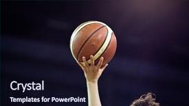  Presentation with march madness basketball - Audience pleasing PPT layouts consisting of march madness basketball - ball in hands of referee backdrop and a wine colored foreground