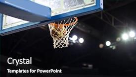  Presentation with march madness basketball - Audience pleasing PPT theme consisting of march madness basketball - ball in hoop backdrop and a black colored foreground