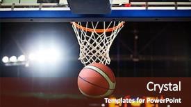  Presentation with march madness basketball - Theme having march madness basketball - ball in hoop background and a tawny brown colored foreground