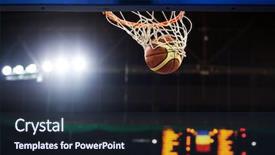  Presentation with march madness basketball - Slides enhanced with march madness basketball - ball in hoop background and a tawny brown colored foreground