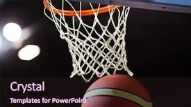  Presentation with march madness basketball - Colorful slide set enhanced with march madness basketball - ball in hoop backdrop and a  colored foreground