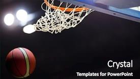  Presentation with march madness basketball - Slide deck featuring march madness basketball - ball in hoop background and a black colored foreground