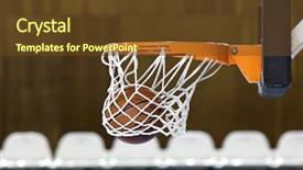  Presentation with march madness basketball - Cool new theme with march madness basketball - ball in hoop backdrop and a tawny brown colored foreground