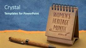  Presentation with heritage - Amazing slide set having march-women-heritage-month-handwriting backdrop and a ocean colored foreground