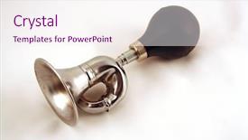  Presentation with bicycle - PPT layouts consisting of marching band - bicycle horn bugle type background and a sky blue colored foreground