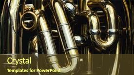  Presentation with marching band - Audience pleasing slide deck consisting of marching band - detail of the brass pipes backdrop and a tawny brown colored foreground