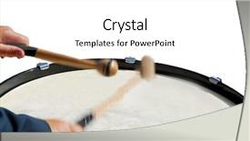  Presentation with marching band - Presentation having marching band - drummer with moving drumsticks background and a white colored foreground