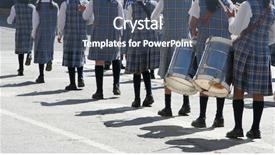  Presentation with marching band - Cool new PPT theme with marching band - egual step on the parade backdrop and a dark gray colored foreground