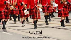  Presentation with marching band - PPT layouts having marching band at parade background and a  colored foreground
