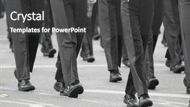  Presentation with marching band - Colorful theme enhanced with marching band detail of feet backdrop and a dark gray colored foreground