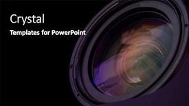  Presentation with lens - PPT theme enhanced with marco-shot-of-a-lens background and a black colored foreground