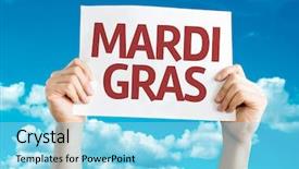  Presentation with mardi - Colorful PPT layouts enhanced with mardi gras card with sky backdrop and a arctic colored foreground