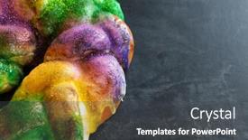  Presentation with mardi gras - PPT layouts featuring mardi-gras-king-cake-fresh background and a dark gray colored foreground