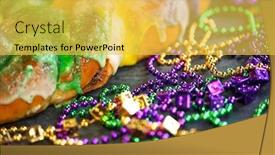  Presentation with mardi gras - Slides with mardi-gras-king-cake background and a yellow colored foreground