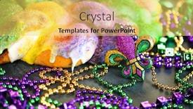  Presentation with sprinkles - PPT layouts consisting of mardi-gras-king-cake background and a yellow colored foreground