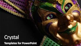  Presentation with colorful mardi gras - Slide set consisting of mardi gras mask with creepy background and a black colored foreground