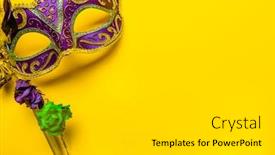 Presentation with mardi gras - Audience pleasing PPT layouts consisting of mardi-gras-mask backdrop and a light gray colored foreground