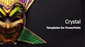  Presentation with colorful mardi gras - Cool new PPT layouts with mardigras - colorful mardi gras mask background backdrop and a black colored foreground