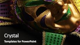  Presentation with colorful mardi gras - Amazing PPT theme having mardigras - colorful mardi gras mask background backdrop and a black colored foreground