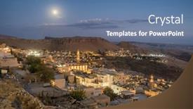  Presentation with cityscape - Presentation theme consisting of mardin-old-town-cityscape background and a ocean colored foreground