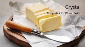  Presentation with butter - PPT layouts enhanced with margarin - cutting board with piece background and a lemonade colored foreground