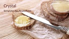  Presentation with peanut butter healthy spread - Cool new PPT layouts with margarin - healthy bread and butter backdrop and a lemonade colored foreground