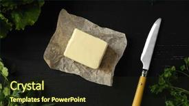  Presentation with butter - Colorful PPT theme enhanced with margarin - piece of fresh butter backdrop and a wine colored foreground