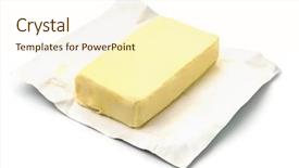  Presentation with an open pit mining - Audience pleasing PPT theme consisting of margarine - block butter in open wrapping backdrop and a cream colored foreground