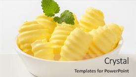  Presentation with margarine - Slide deck featuring margarine - bowl of butter curl background and a lemonade colored foreground