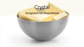  Presentation with butter - Colorful presentation design enhanced with margarine - bowl with tasty fresh butter backdrop and a lemonade colored foreground