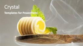  Presentation with margarine - PPT theme featuring group of yellow lilies in a garden background background and a gold colored foreground