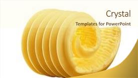  Presentation with butter - Theme having margarine - butter curl background and a cream colored foreground
