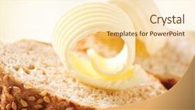  Presentation with margarine - Slide set with abstract smoke and fog on black background background and a ocean colored foreground