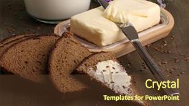  Presentation with butter - Colorful slides enhanced with margarine - butter on wooden holder surrounded backdrop and a tawny brown colored foreground