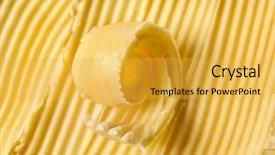  Presentation with margarine - PPT layouts having margarine - butter surface with curl background and a yellow colored foreground