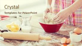  Presentation with cooking - Amazing PPT layouts having margarine - cooking and home concept backdrop and a cream colored foreground