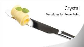  Presentation with margarine - Slide set featuring margarine - curl of fresh butter background and a white colored foreground