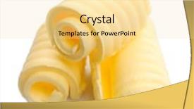  Presentation with butter - Colorful slide set enhanced with margarine - curls of fresh butter isolated backdrop and a blonde colored foreground
