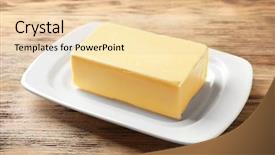  Presentation with margarine - PPT layouts enhanced with margarine - dish with fresh butter background and a lemonade colored foreground