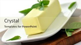  Presentation with butter - Amazing PPT layouts having margarine - fresh butter stick backdrop and a blonde colored foreground