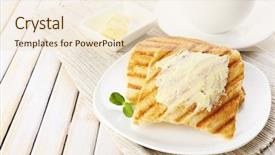  Presentation with margarine - Slide deck consisting of margarine - grilled bread with butter background and a lemonade colored foreground