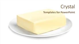  Presentation with white plate - PPT layouts having margarine - plate with healthy fresh butter background and a cream colored foreground